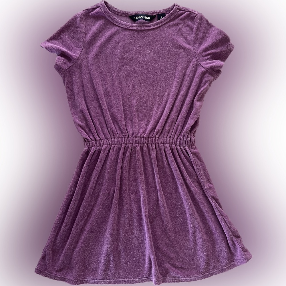 Lands End terry cloth cover up dress, size L (6x-7)
